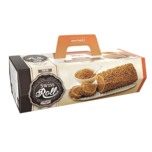 Praline Cookie Italian Premium Swiss Roll Cake Freddi 300g